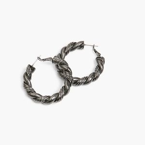 Twisted Hoop Earrings - Hematite NWT